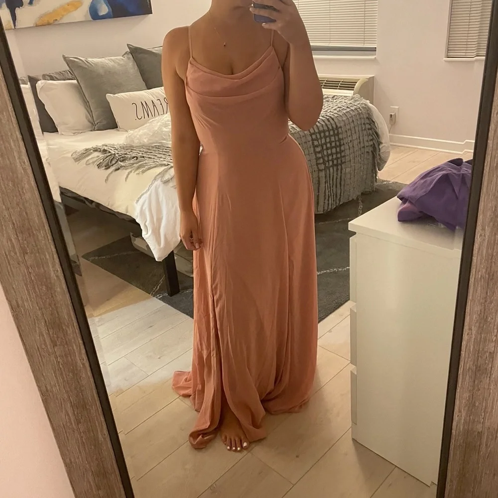 David’s Bridal long cowl neck desert coral - Picture 1 of 5